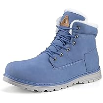 Mishansha Stivali da Neve Uomo Inverno Scarpe Pelliccia Donna Caldi Scarponcini Trekking Imbottiti Blue Oceano 42