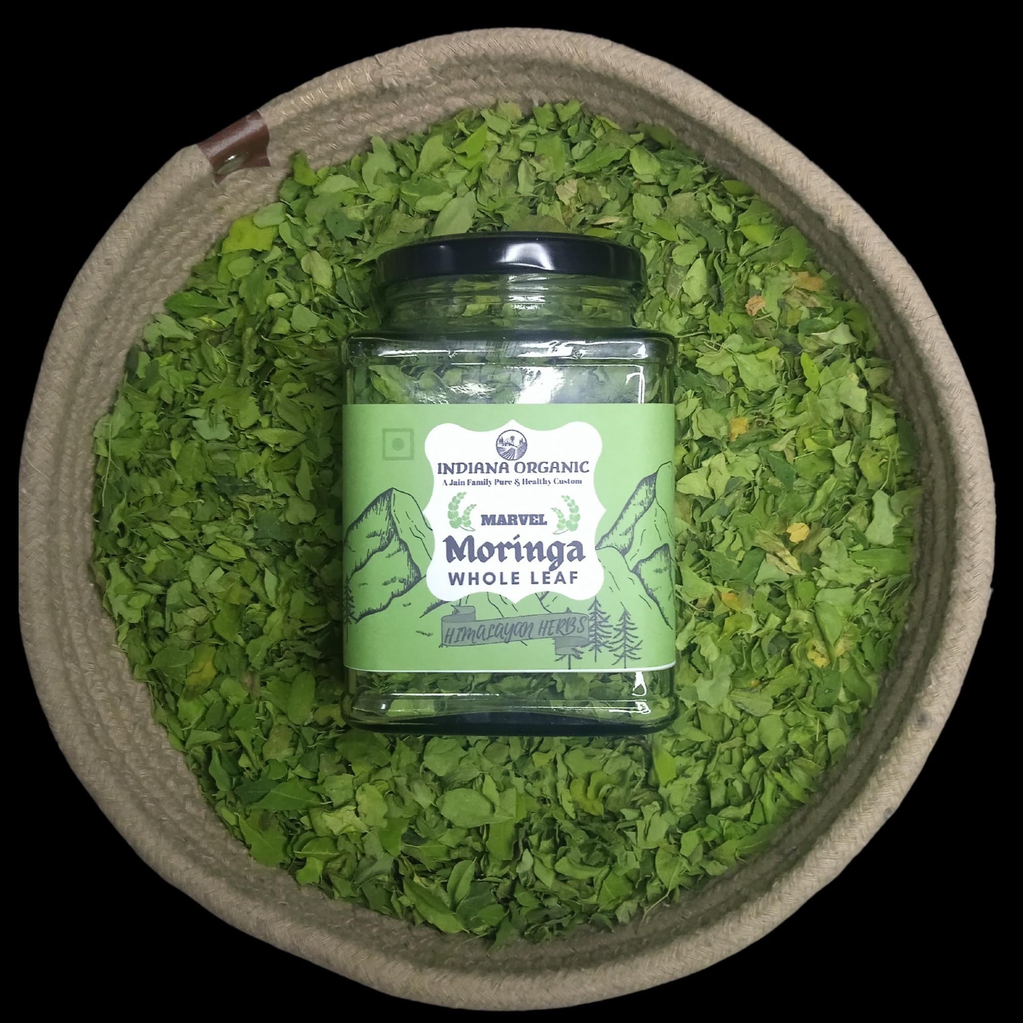 Indiana Organic Moringa Whole Leaves Dry Leaf, Dried Drumstick Tree Leaves, Natural Super-Food – For Making Herbal Tea, Smoothies, Soups - 35 Gram - 35 Gram (Pack of 3 Jar) — Amazon image 5