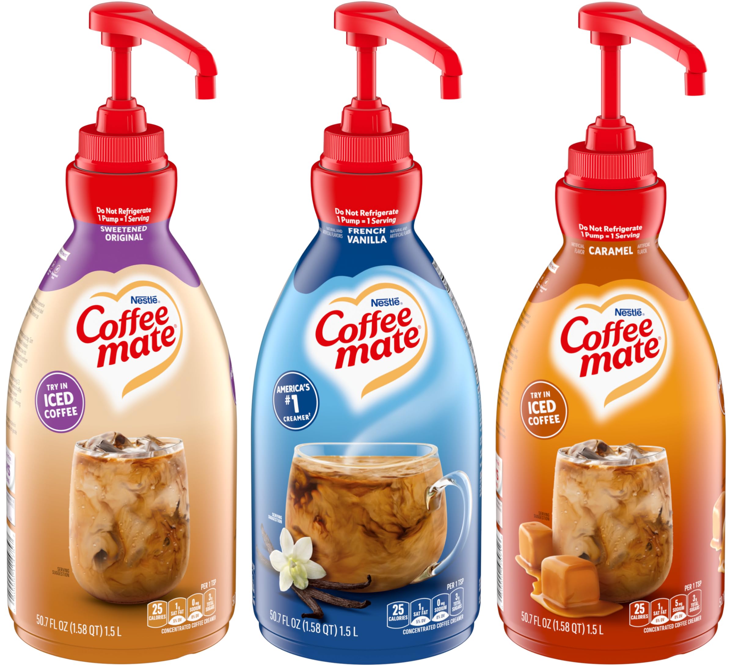 Coffee Mate Carm,Sweet Org,FV / 50.72 Fl Oz (Pack of 3) / 3 Coffee Creamers