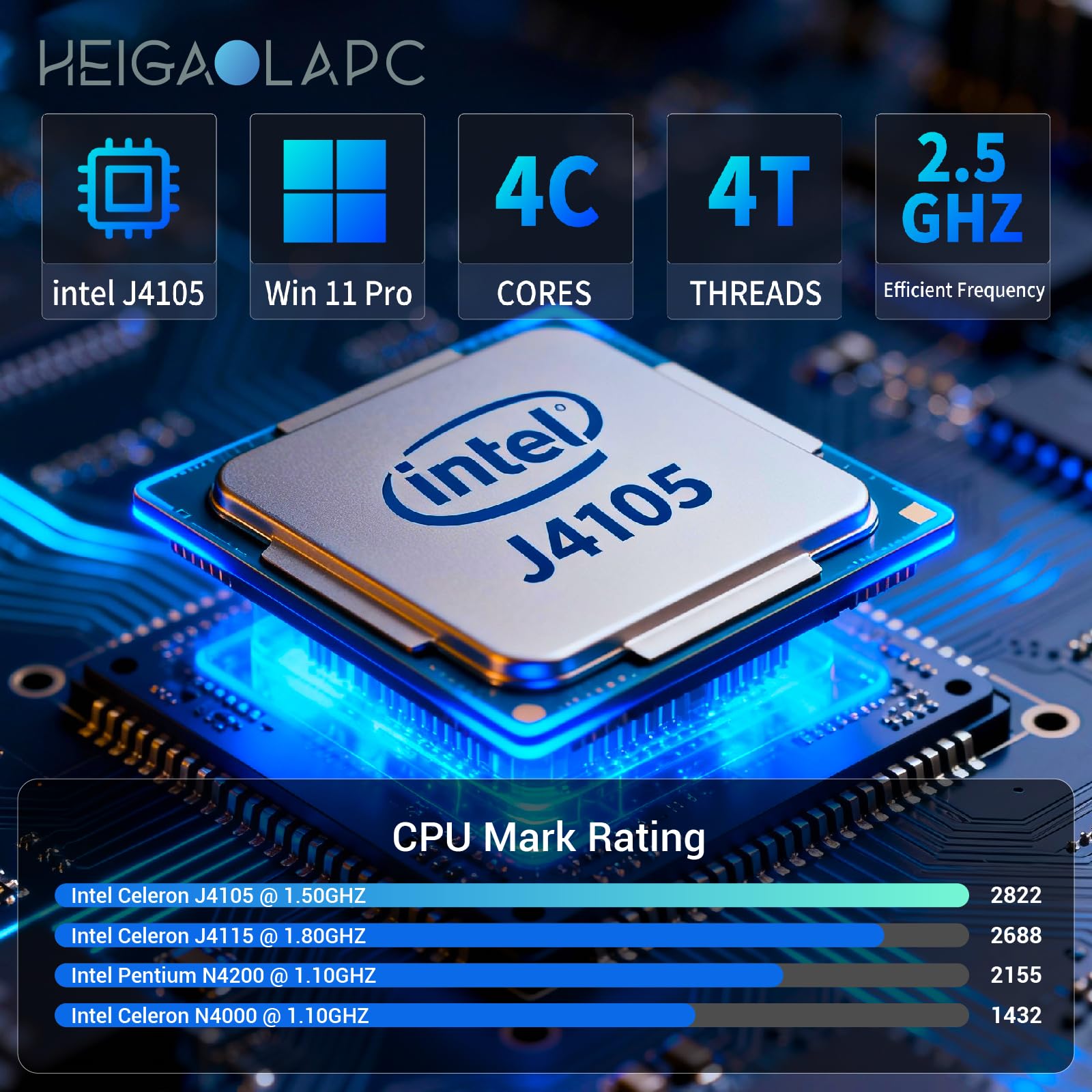 Mini PC Stick Windows 11, 8GB RAM 128GB, Intel J4105 | für Digital Signage, Kassensystem, Auto, Büro | 4K 60Hz, USB-C, Gigabit-LAN, WiFi