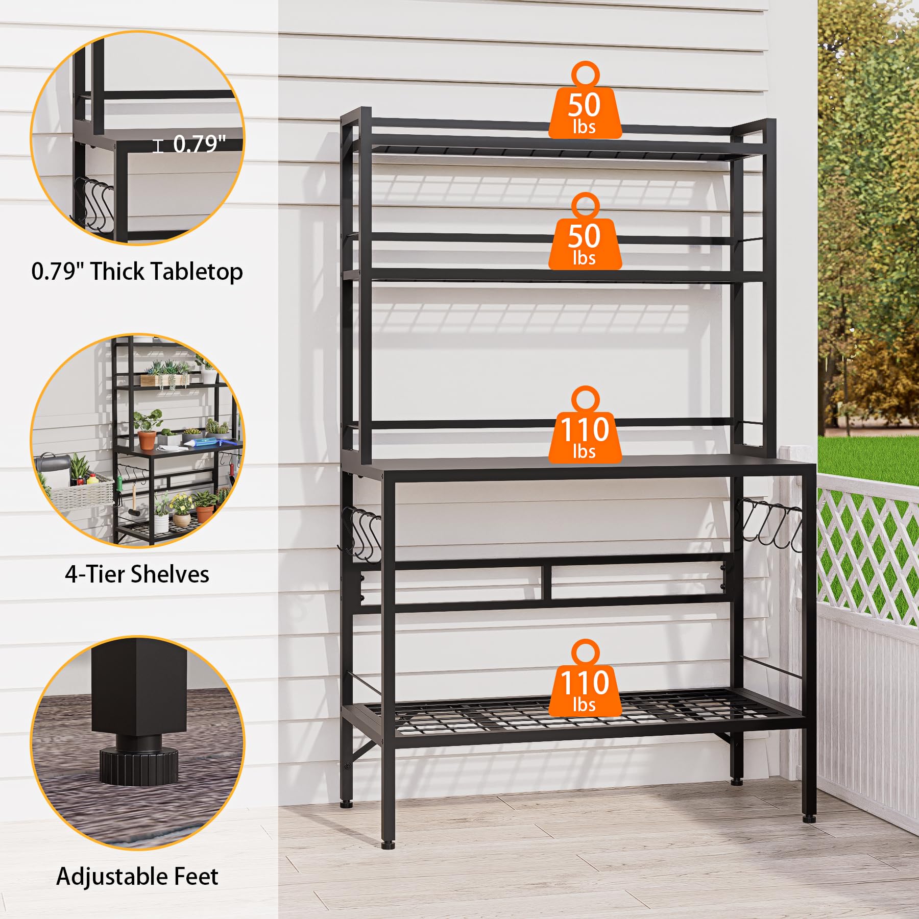 Amazon.com: FUXJUM Outdoor Potting Bench Table with Storage, 63