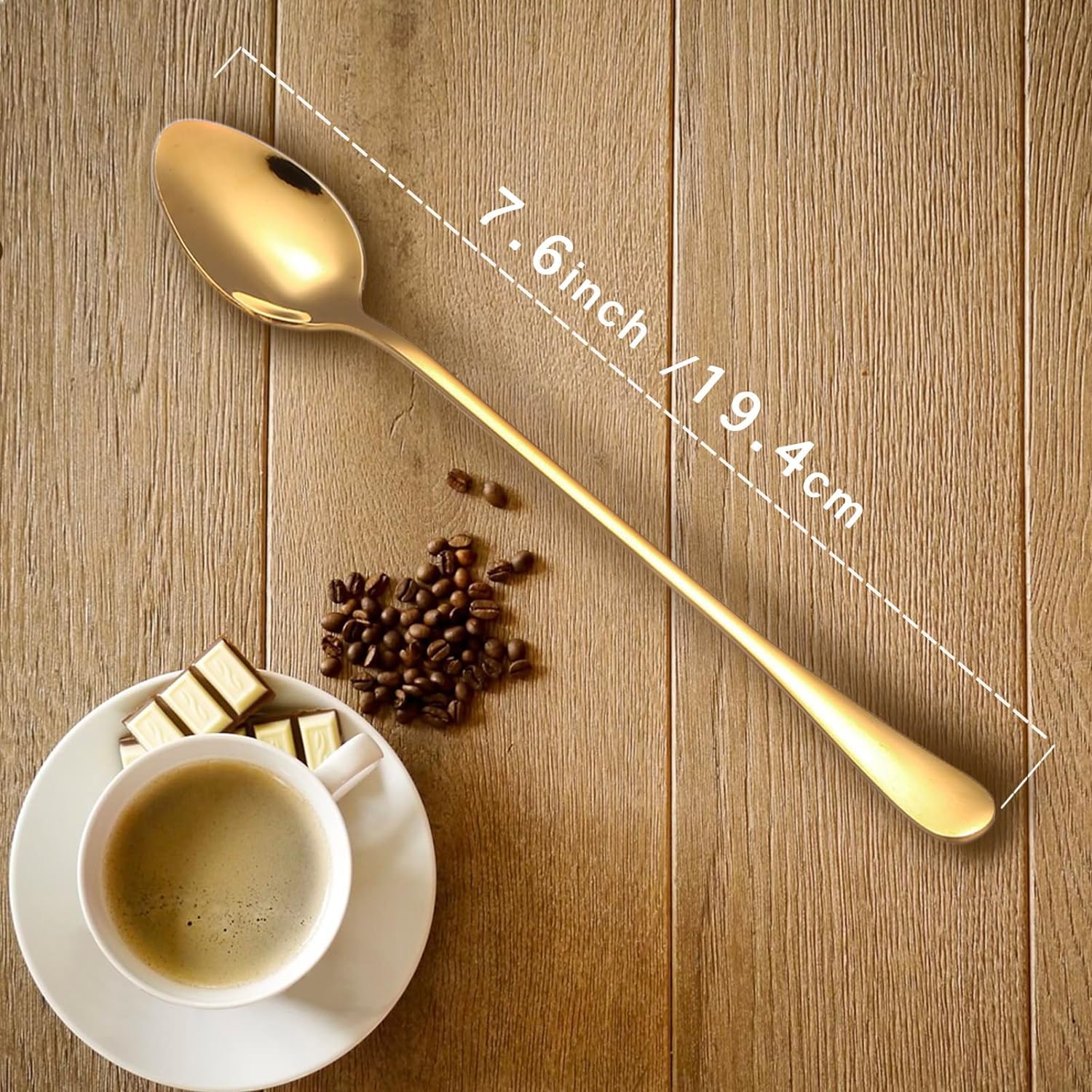Juego De 6 Cucharas De Café Provenzales De Acero Inoxidable Con Mango Azul 92715248 