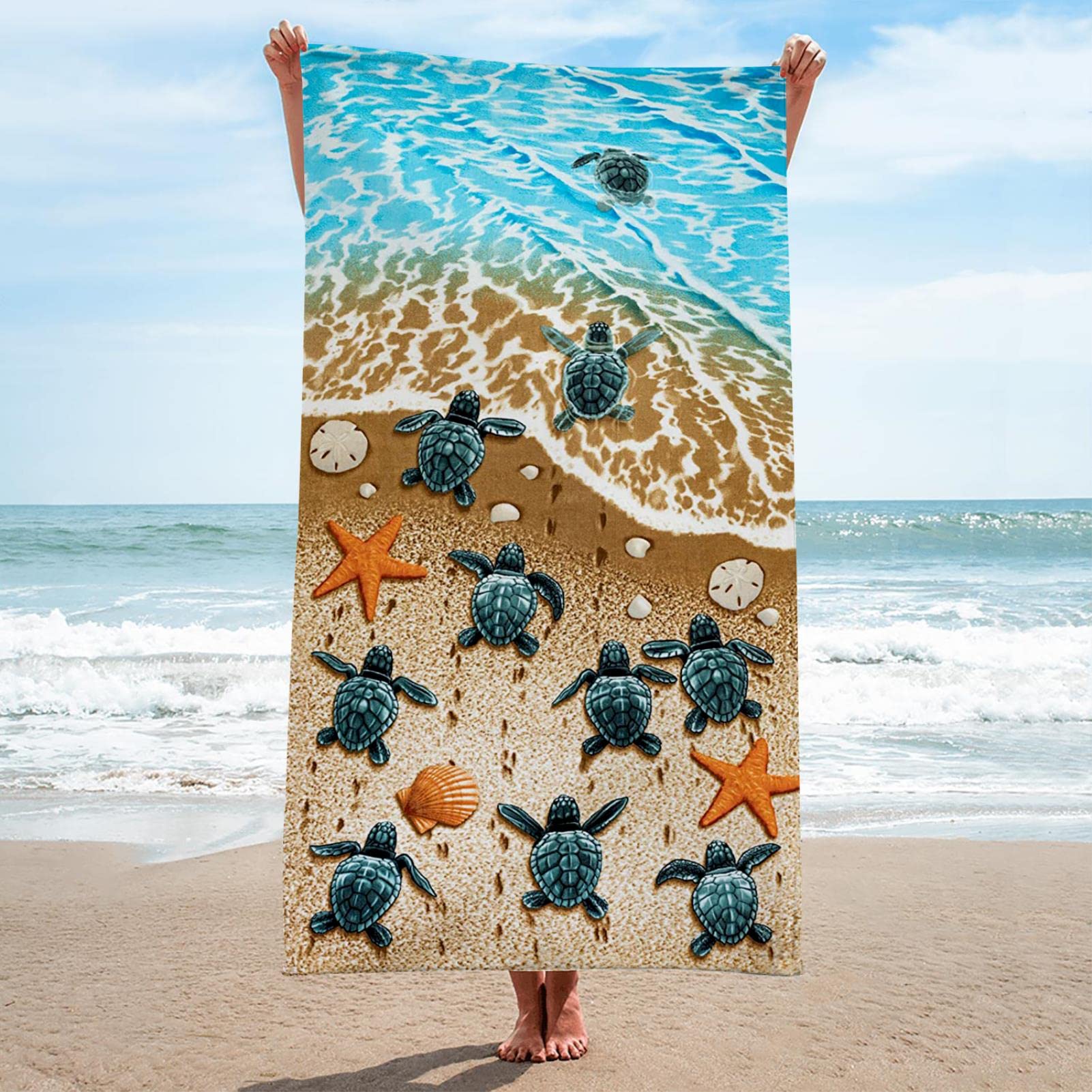 ZooshumMulticolor Beach Towel Oversized Microfiber Bath Towels 30 X 60 inch Quick Dry Sand Free Beach Blanket Multi-Purpose Towel for Travel Swimming Pool Camping Yoga and Gym Sport
