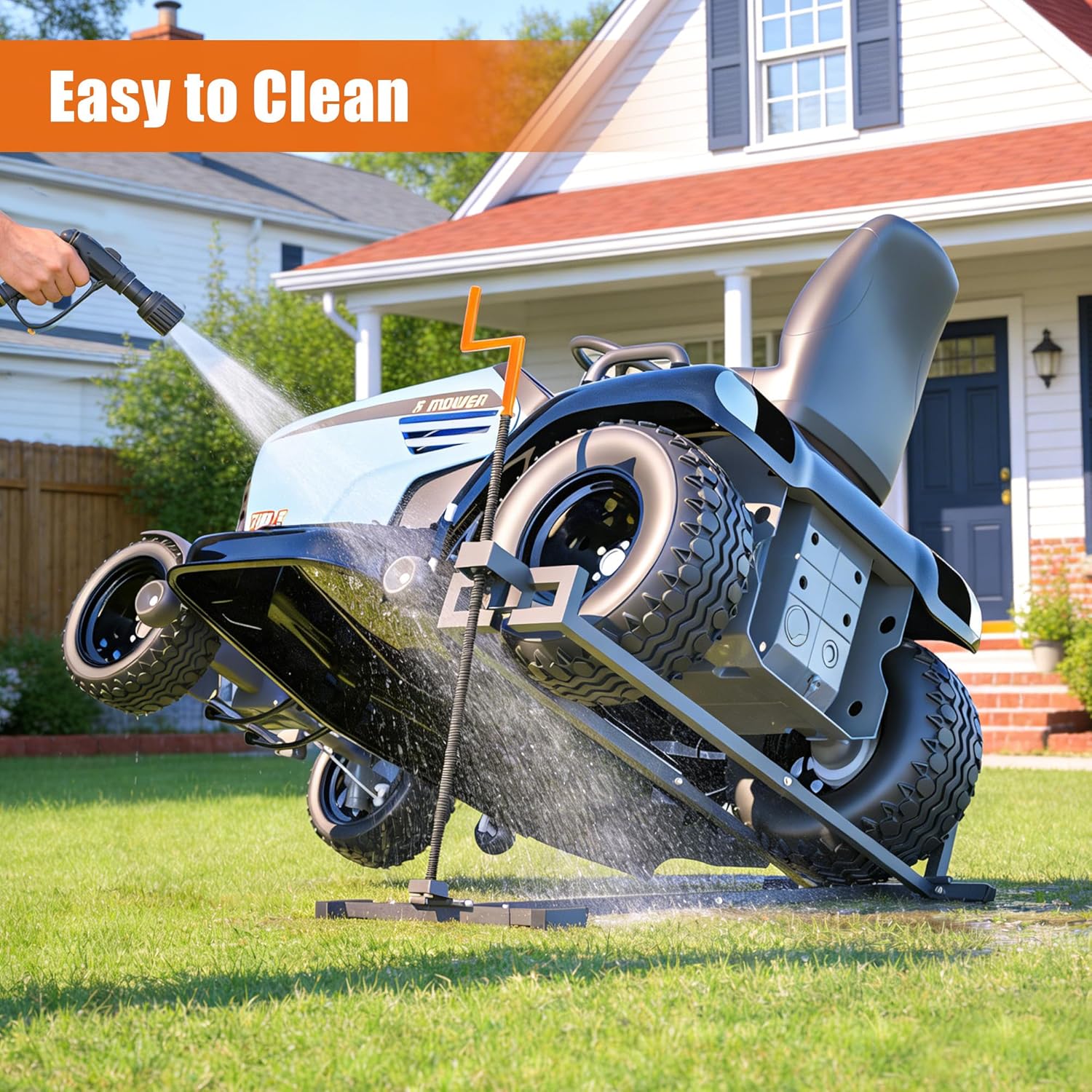 Lawn Mower Lift Jack -Lifting Platform 880 Lbs Capacity for Garden Tractors and Lawn Mowers with Manual Handle & Power Tool Extension Handle (Gray)