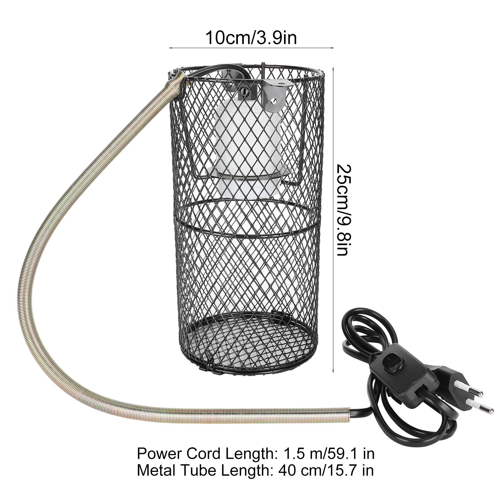 Rettile Paralume Antiscottatura e Set di Emettitori di Calore Rettile Portalampada Riscaldante in Ceramica per Animali Domestici Tartaruga Lucertola Serpente(Spina UE 220)