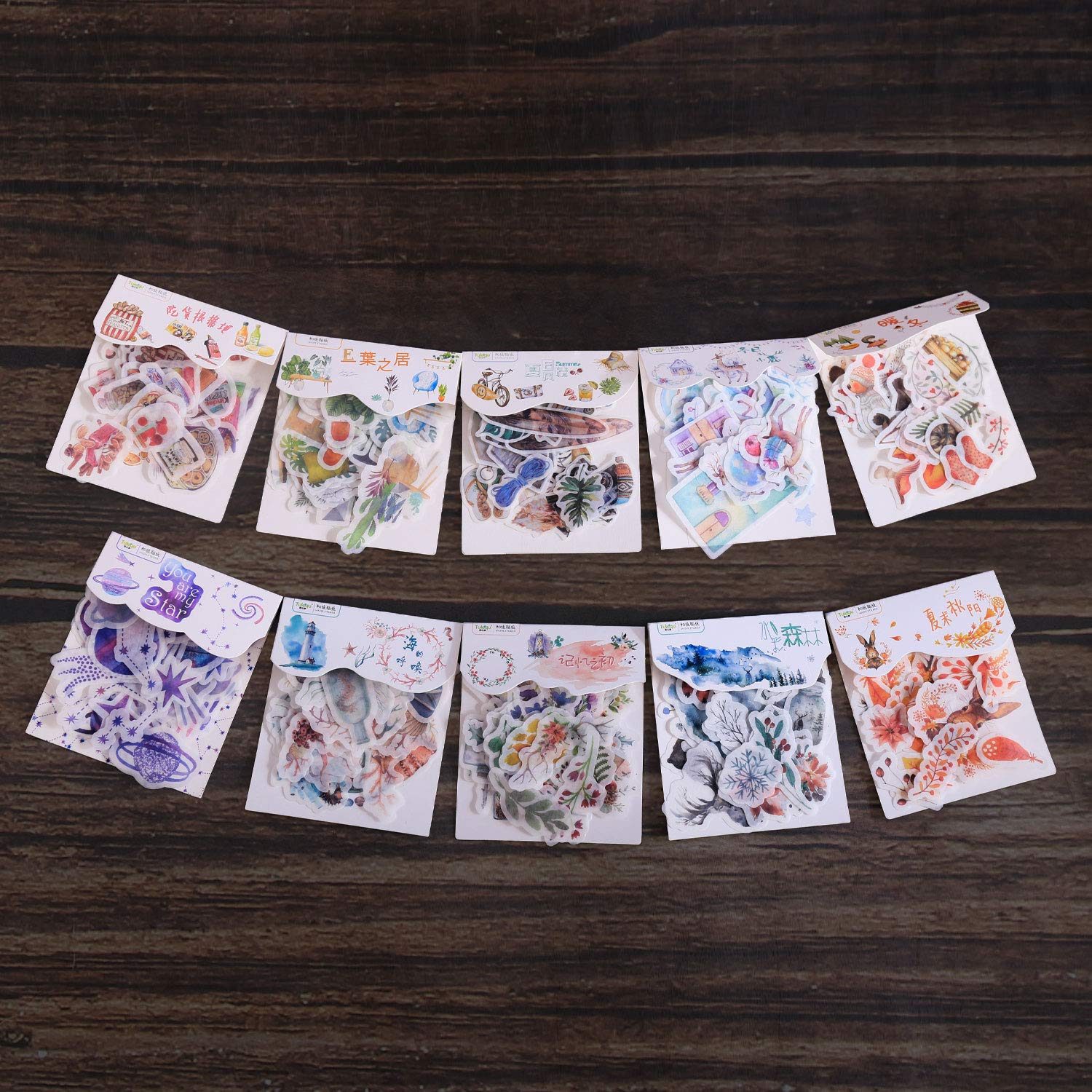 Vintage Aesthetic Scrapbook Stickers 300 Pcs Vintage Washi Stickers Set | 6 Theme Books For Journaling & Scrapbooking | Flowers, Stamps, Tickets Design Journaling Sticker Set