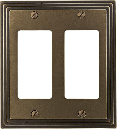 Vista 52 de Amerelle Steps - Placa de pared de metal fundido dúplex individual en níquel satinado