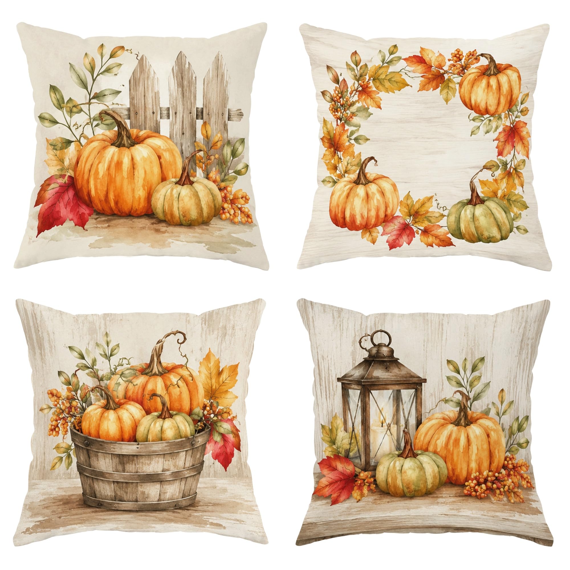 Housse de coussin velours doux orange motif citrouille haut de gamme