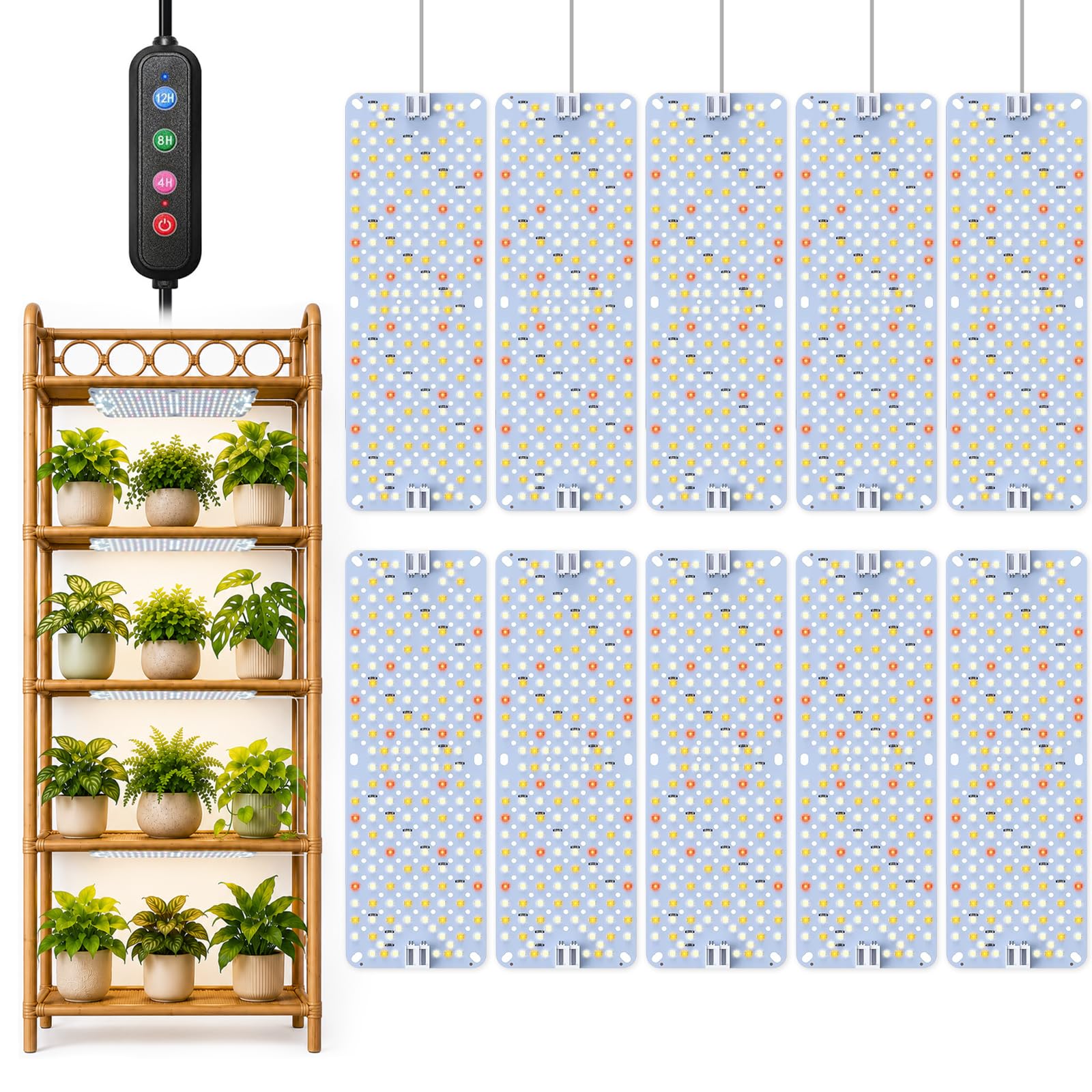 SDOVUERC Full Spectrum Grow Panel Lights for Indoor Plants and Shelves.