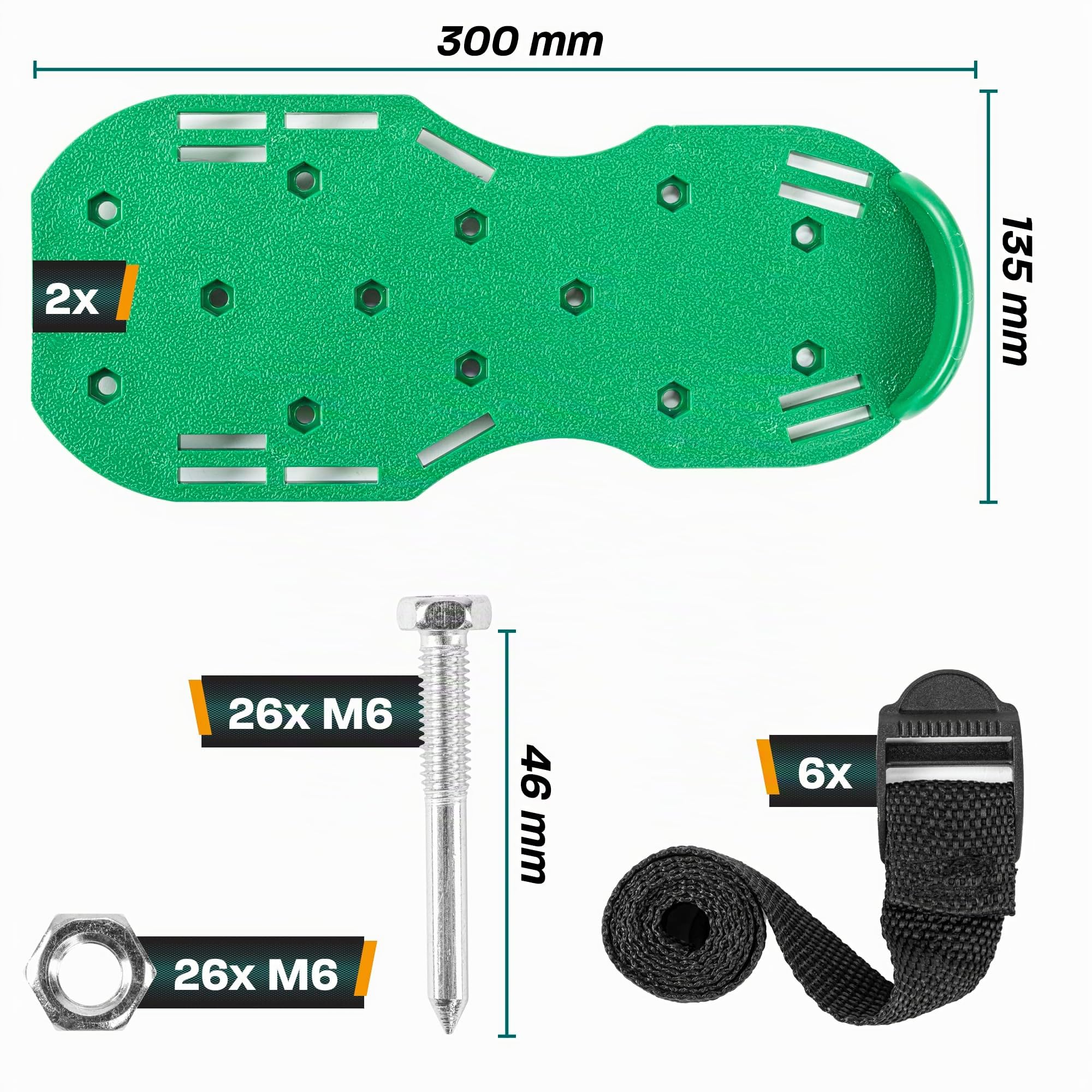 Hinrichs Zapatos Aireador de Césped - Zapatos con Clavos para Airear el Césped - Zapatos Aireadores de Césped con Correa Ajustable Flexible - Escarificador Cesped Manual para Airear el Suelo