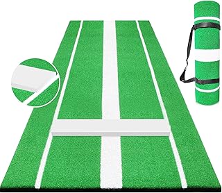 TUBAGOU Softball Pitching Softball Pitching Mat Regulation Softball Pitching Rubber/Mound for Pitchers Indoor Outdoor Pitching Practice with 5mm Pitching Pad Antifade Antislip Pitch 10' X 3'