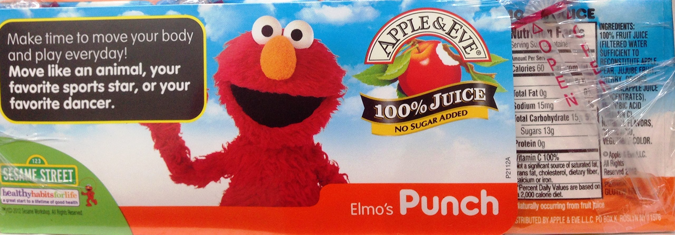 Amazon.com: Apple & Eve 100% Juice No Sugar Added Elmo's Punch