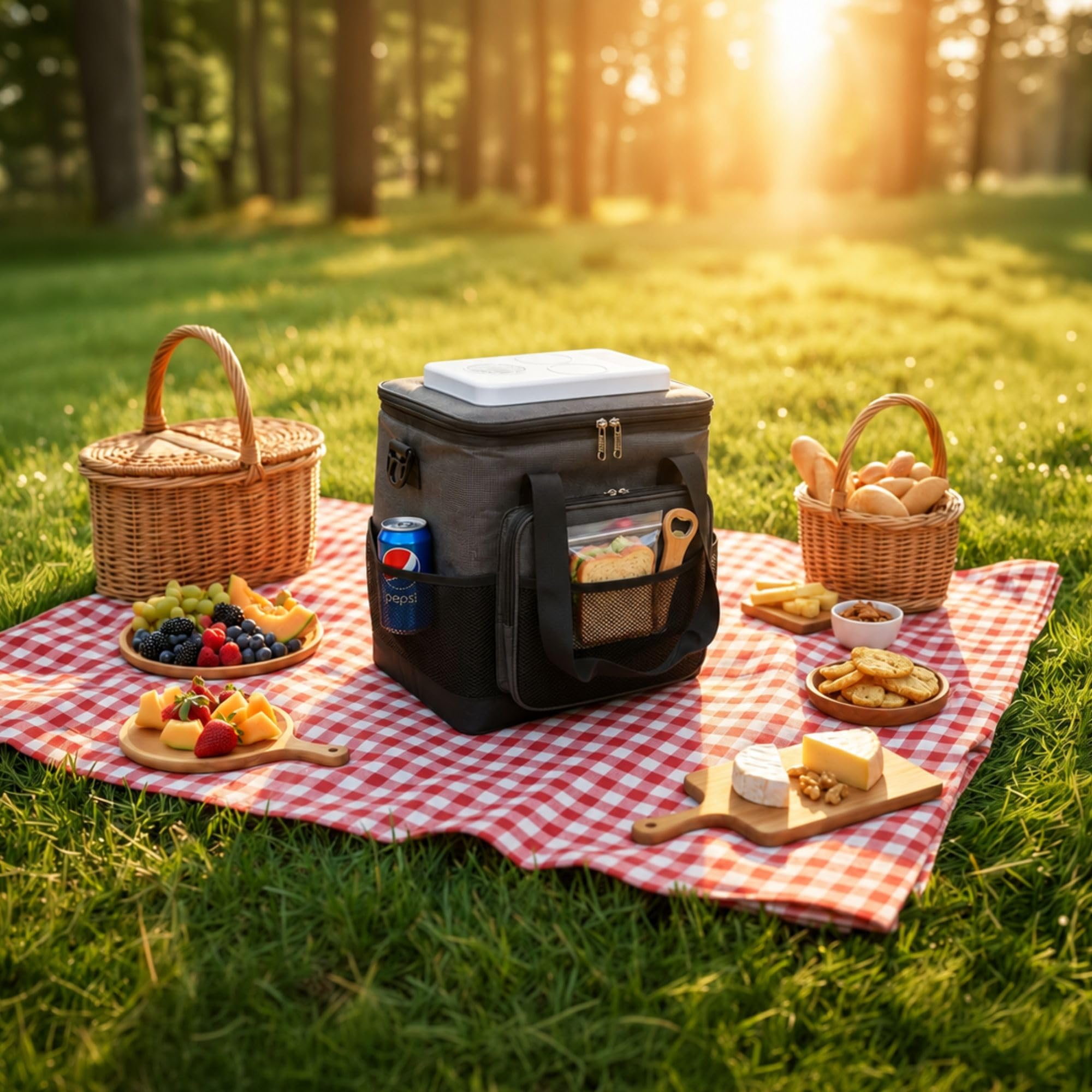 Koolatron Sac Isotherme 13L Glacière Électrique Glacière Portable 12V Mini Réfrigérateur Étanche Voiture Bandoulière Réglable Sacs Souples pour Déjeuner Boissons Camping