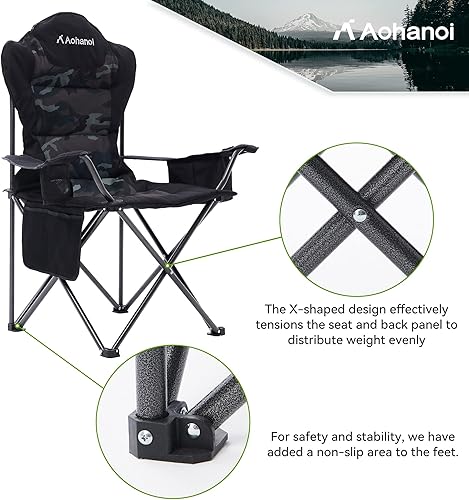Miniatura 7 de Sillas de campamento, sillas plegables al aire libre, paquete de 2 para personas pesadas, sillas plegables para exteriores, sillas de campamento con