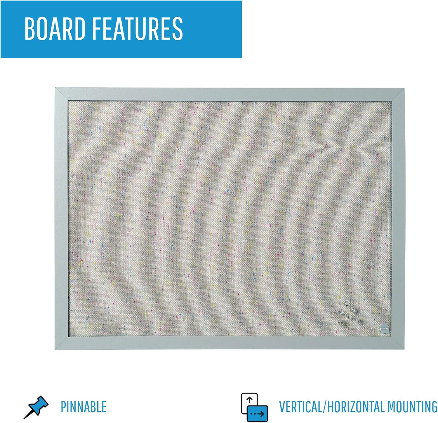 MasterVision Bulletin Board, 18" x 24", Grey Fabric Message Board, Gray MDF Frame (FB0470608)