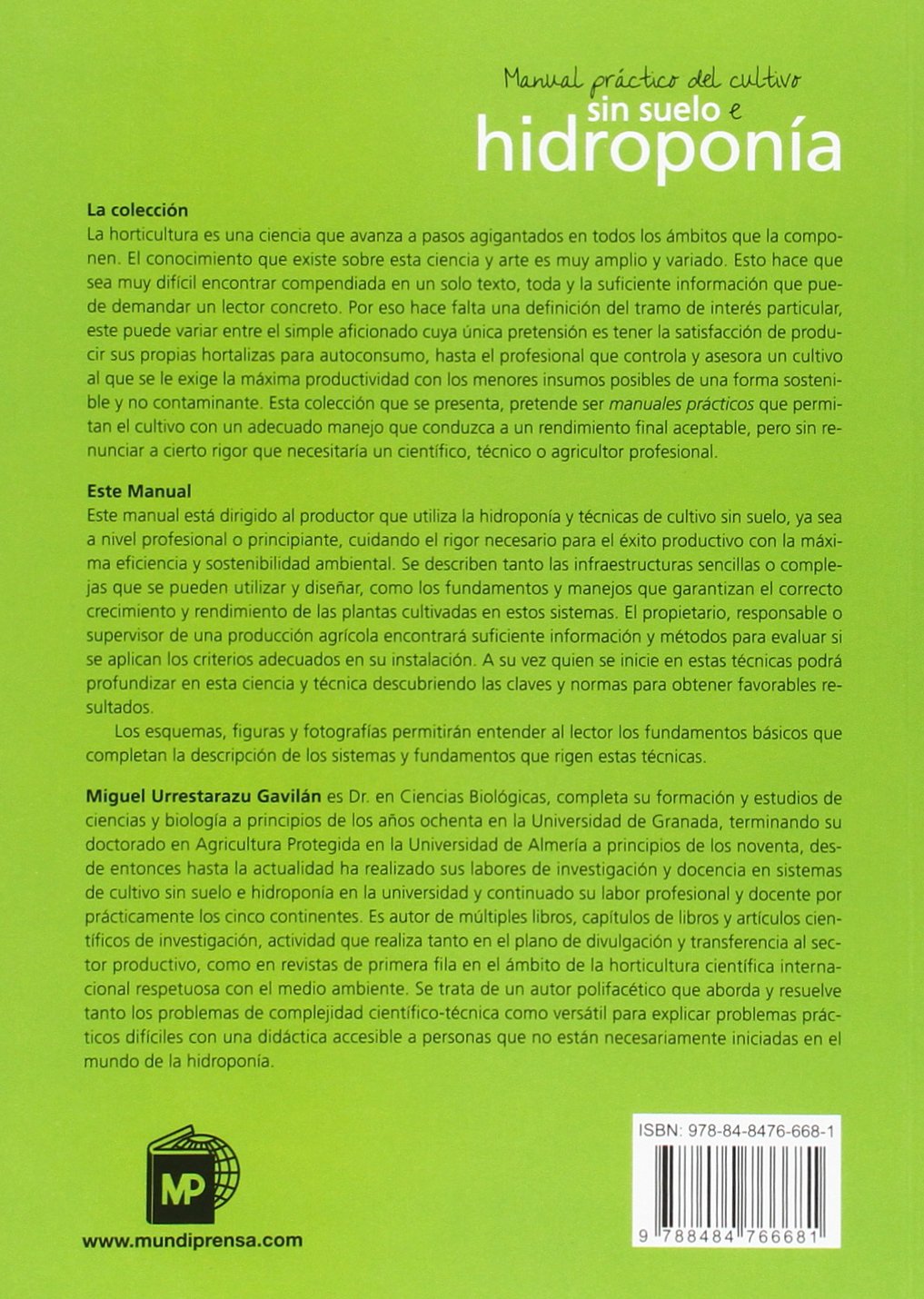 Manual práctico del cultivo sin suelo e hidroponía (Agricultura)