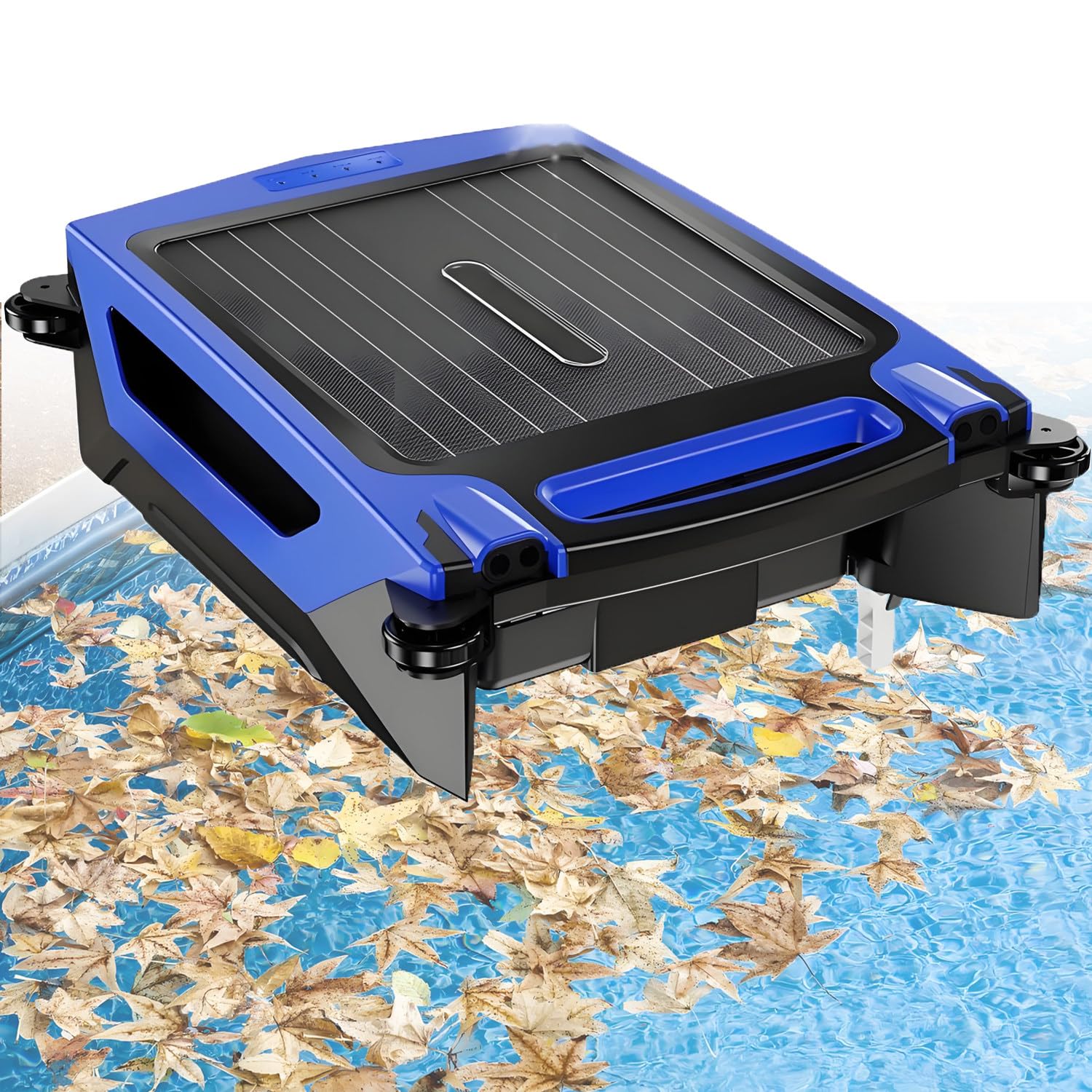 QuinteZhenTially Solar Automatic Robotic Pool Face Skimmer Cleaner Blue