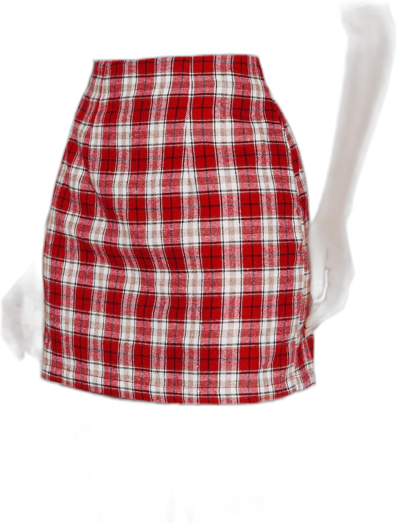 Women X Guyot Poon Tartan Print Zipper Side Skirt