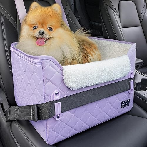 Vista 28 de PETSFIT - Asiento de automóvil para perros pequeños, portátil, con hebillas seguras patentadas, correa de clip, adecuado para mascotas pequeñas