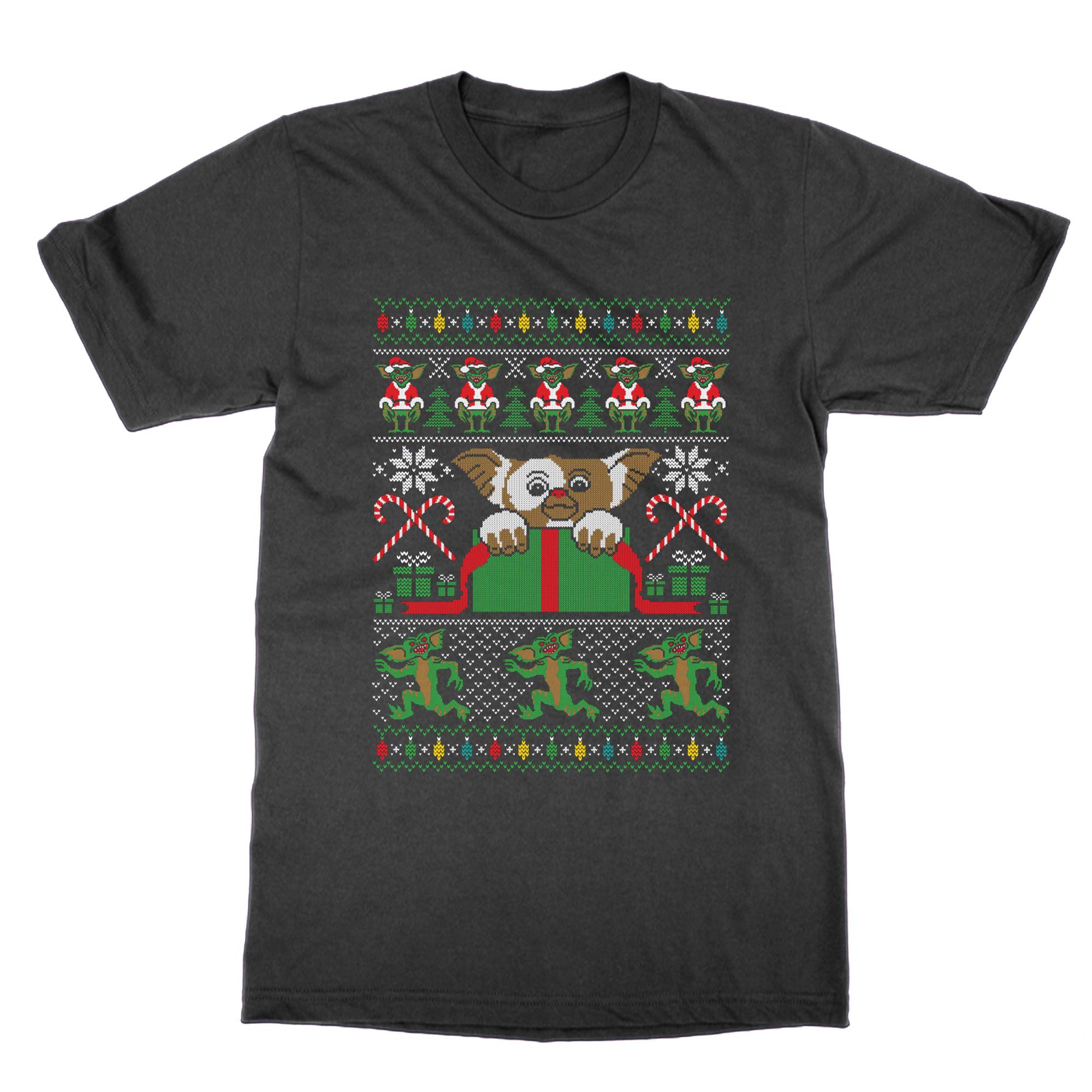 Clique Clothing Black Gremlins Movie Christmas T-Shirt (, L)