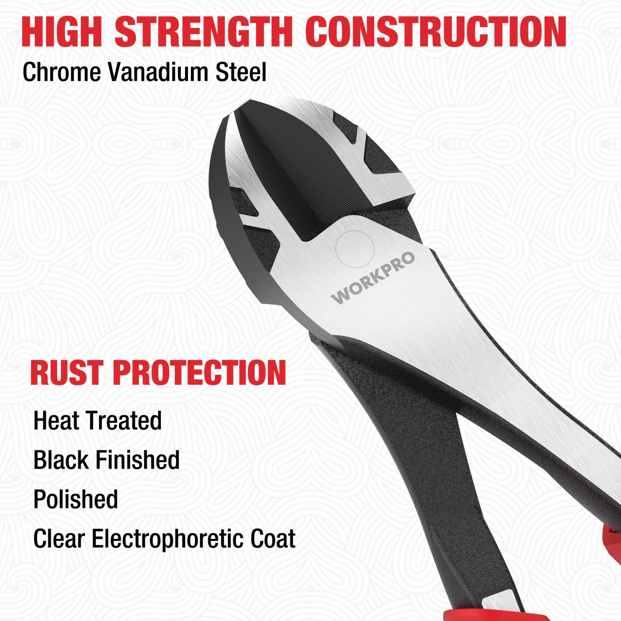 WORKPRO 8" Diagonal Pliers - Heavy Duty Cutters -3