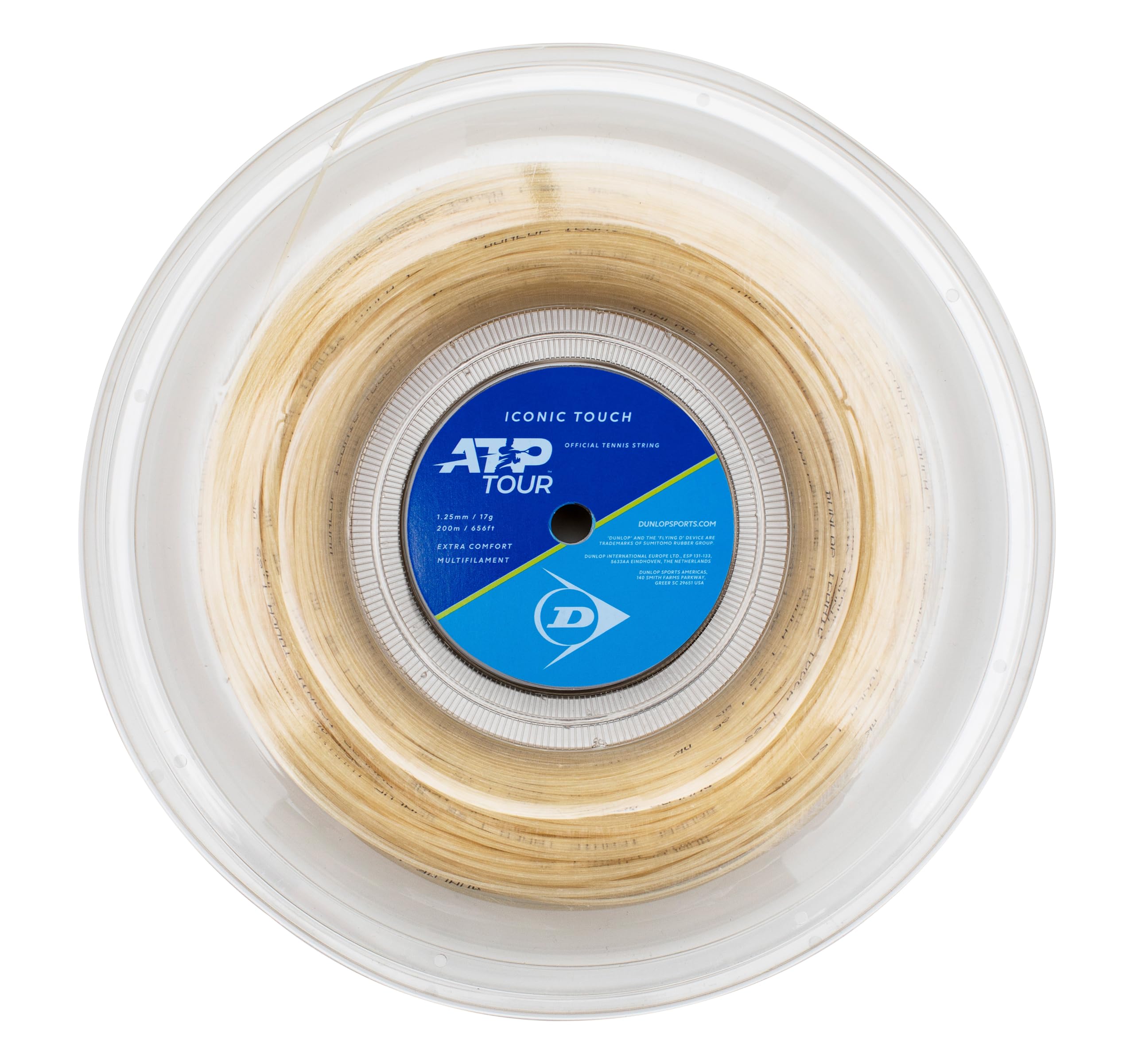 Dunlop Iconic Touch 17G Natural 200m Tennis String Reel – Feel & Power Multifilament Reel