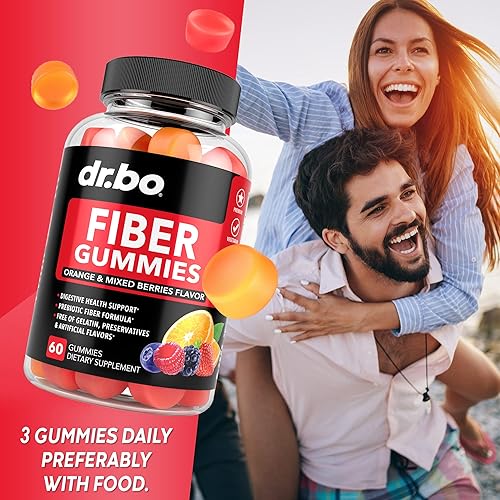 Miniatura 7 de DR. BO Gomitas de fibra y suplementos de limpieza de colon - Sabroso suplemento de fibra prebiótica gomosa - Super Colon Magic intestinal apoyo para