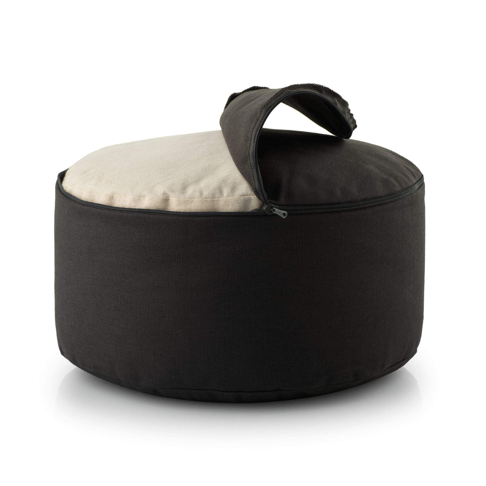 basaho WHEEL Zafu Coussin de Méditation | Coton Bio | Coques de Sarrasin | Housse Amovible et Lavable