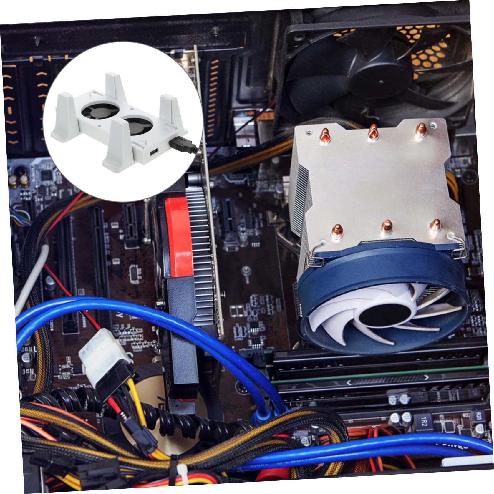NUOBESTY 1 Set Base di ventola di raffreddamento aria supporto del radiatore base verticale con ventola di raffreddamento ventola di raffreddamento con supporto addominali
