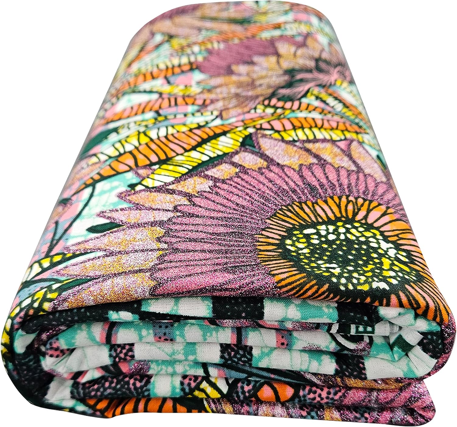 African Fabric 100% Cotton Kente Cloth by The Yard 6 Yards African American Ankara Print Wax Fabric for Party Outfits, DIY Crafts, Scarves, Aprons, and Home Decor