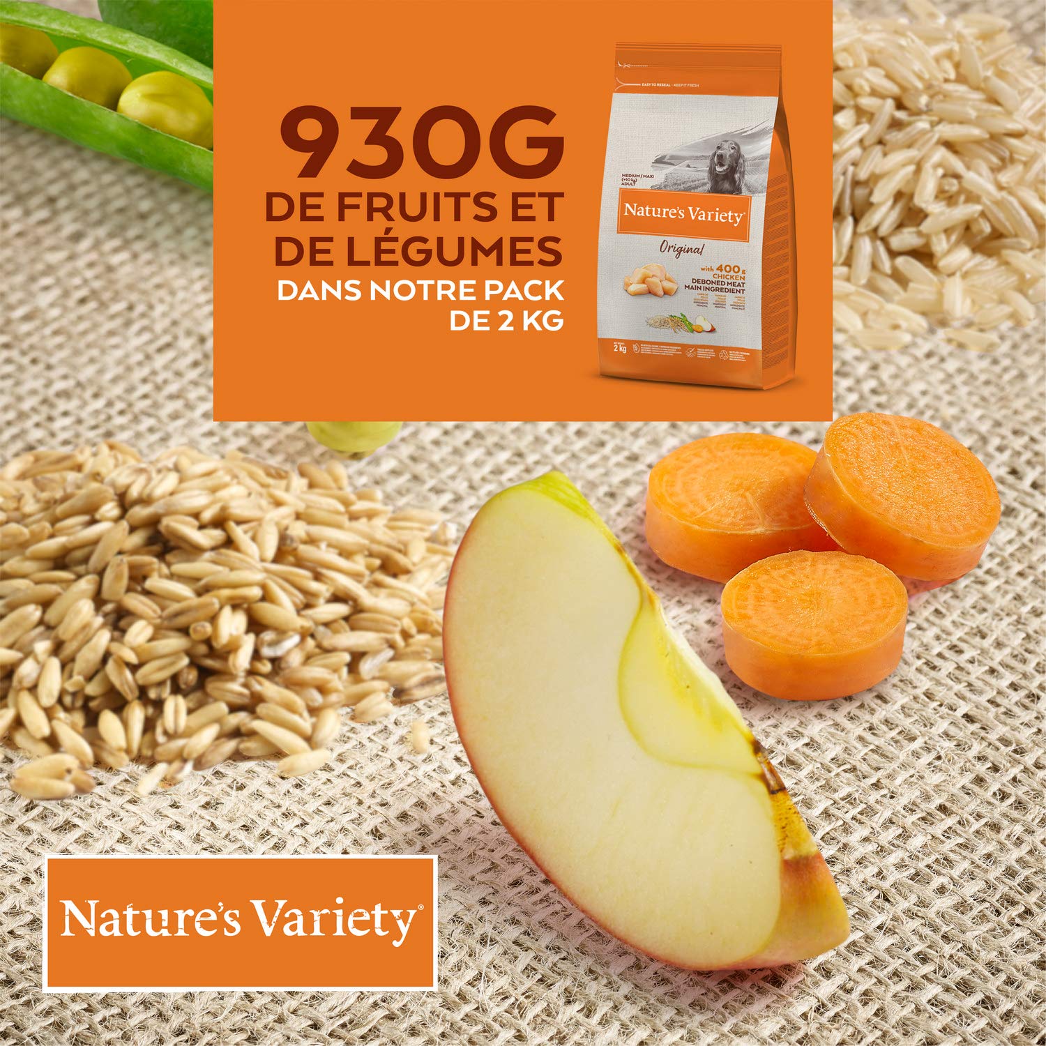 Nature's Variety Original - Croquettes pour Chiens Adultes de Moyenne et Grande Race avec du Poulet déssossé - 2kg
