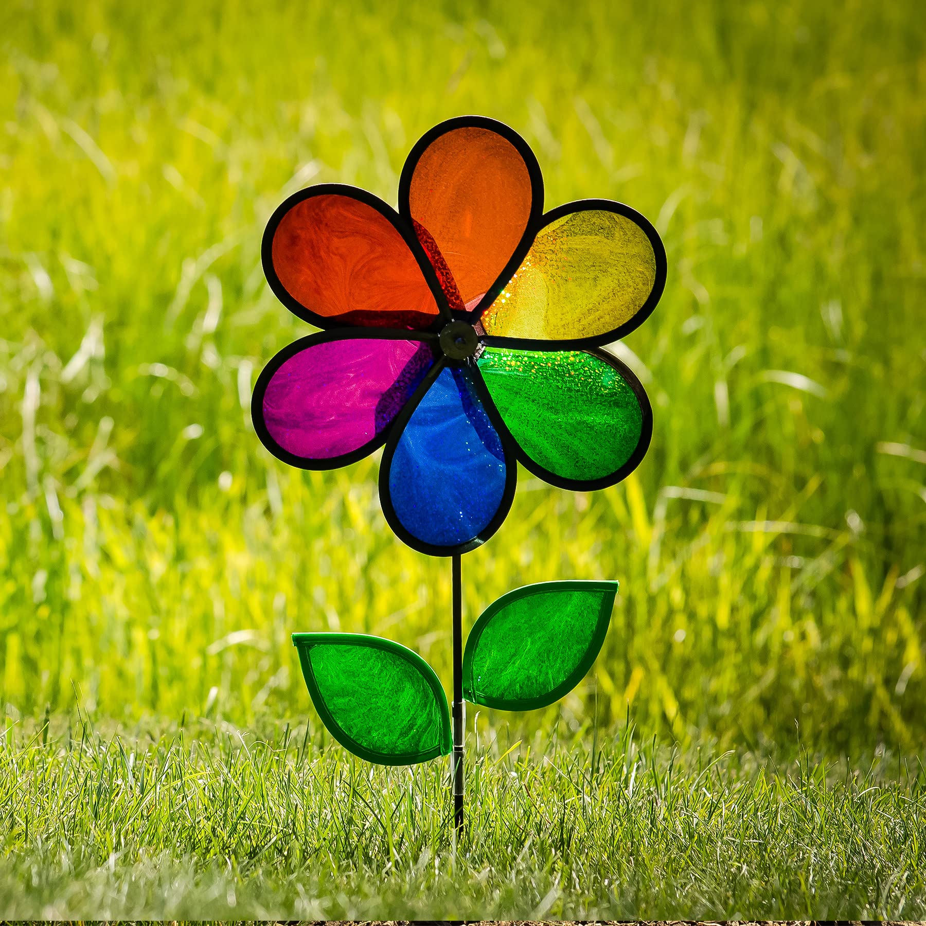 In The Breeze Pfingstrosen-Spinner – 33,5 Cm, Realistisch Bedruckt, Garten-Deko