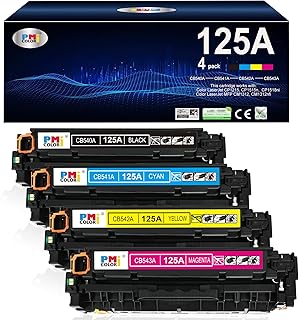 125A Toner Cartridges 4-Pack Replacement for HP Color CP1215,CM1312nfi,CM1312 MFP,CP1518ni ,CP1515n Printer Ink (Black,Cyan, Magenta, Yellow)