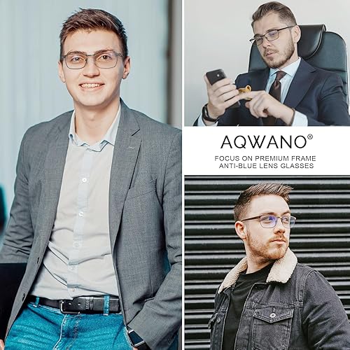 Miniatura 5 de AQWANO Gafas de lectura con bloqueo de luz azul para mujeres y hombres, para lectura de computadora redondos, antifatiga ocularUVdeslumbramiento