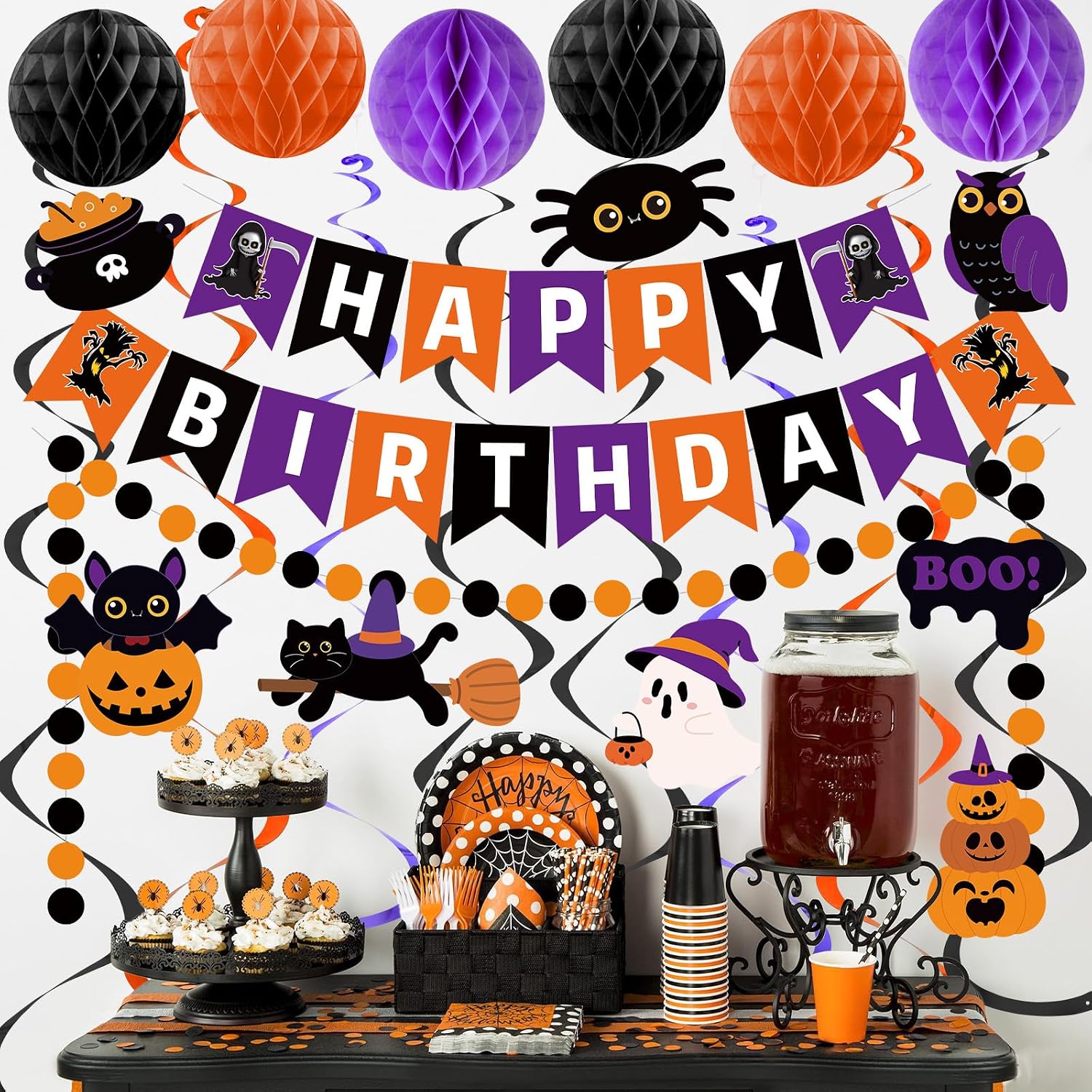 Halloween Birthday Banner, Birthday Decorations for Halloween Party image 5