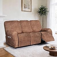 Vista 111 de Fundas para sillas reclinables con aspecto de cuero, funda elástica de 4 piezas, funda suave para silla reclinable, protector de muebles lavable