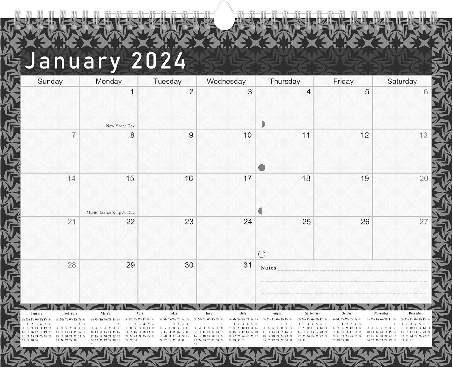 2024 Monthly SpiralBound Wall/Desk Calendar 12 Months