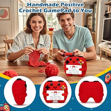 Handmade Crochet Game Controller, Birthday Gifts for Him Her, Romantic Gift for Couples Mothers Day, Valentines Day, Anniversary, Room Decor for Boyfriend Girlfriend, Gaming Room Accessories Stuff