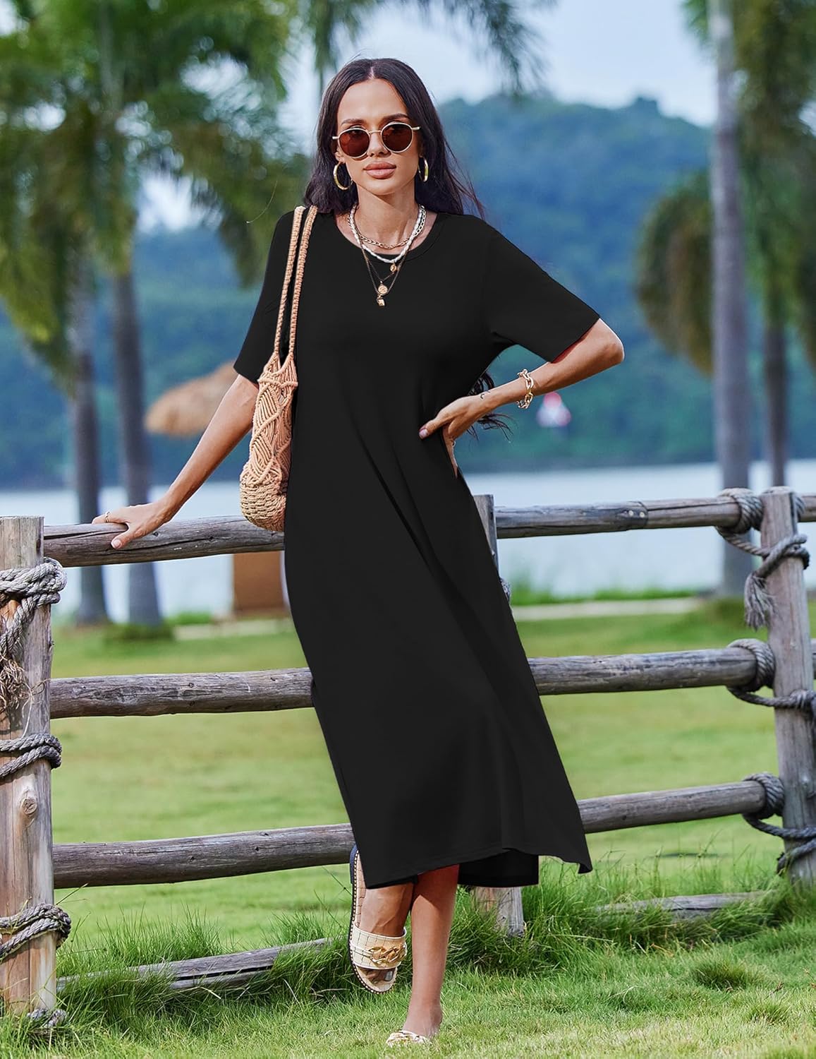 ZEAGOO Women Summer Dress Casual Beach Dress Floral Maxi Split Long Dress 2026 Vacation Dress - Image 2