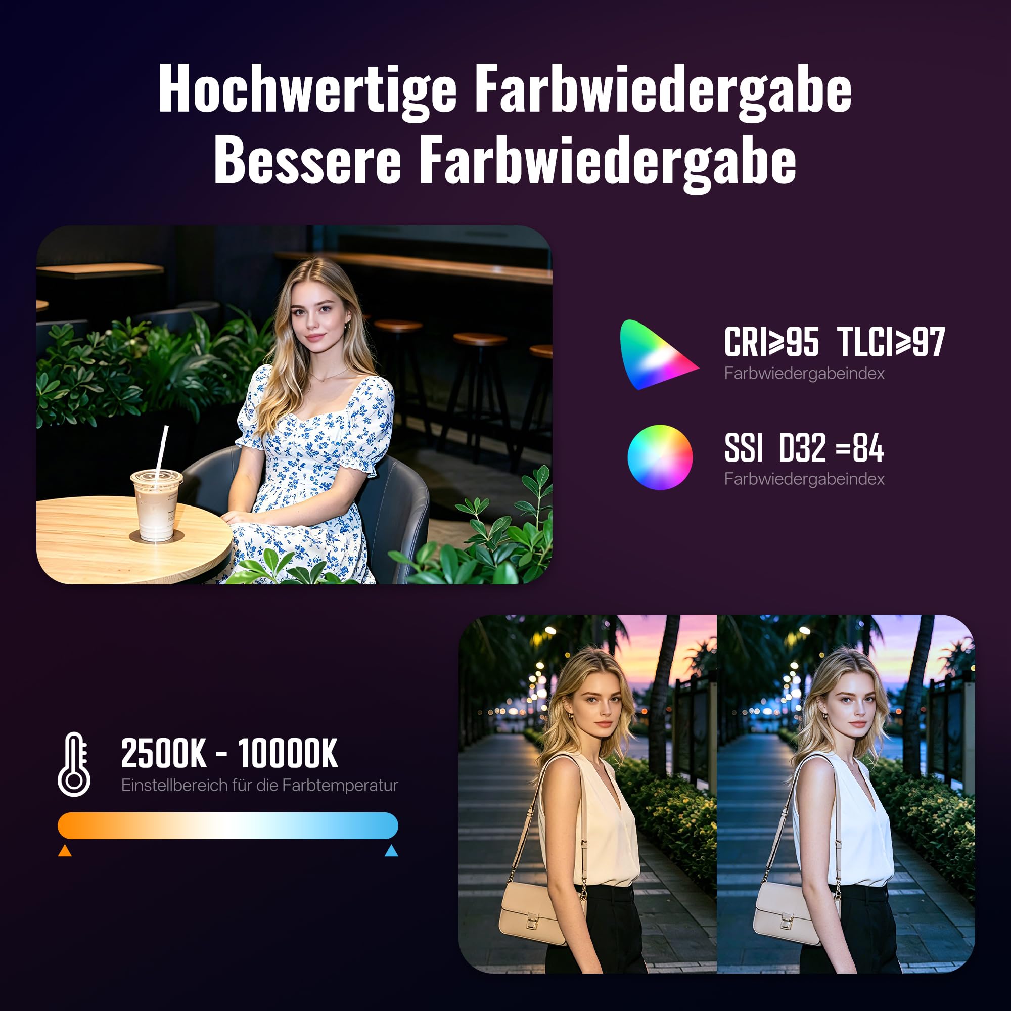 ZHIYUN FIVERAY M60 Ultra [Offiziell]60W RGB Videoleuchte mit Cold Shoe,430g | Magnetische Befestigung, App Steuerung&Herr-Sklave, Kamera Licht für DSLR Kamera/TikTok Live/YouTube/Vlogs, 2500K~10000K