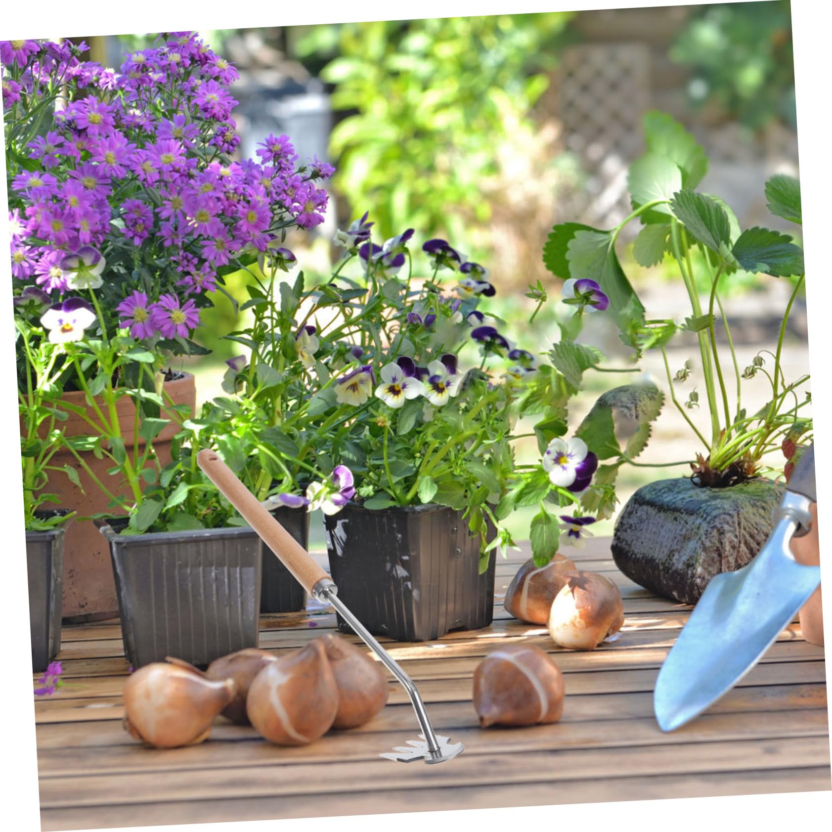 Supvox 5stücke Gartenwerkzeug Unkrautstecher Mit Langem Holzgriff Effektives Jäten Für Garten Und Parks Ergonomisches Design Für Müheloses Arbeiten