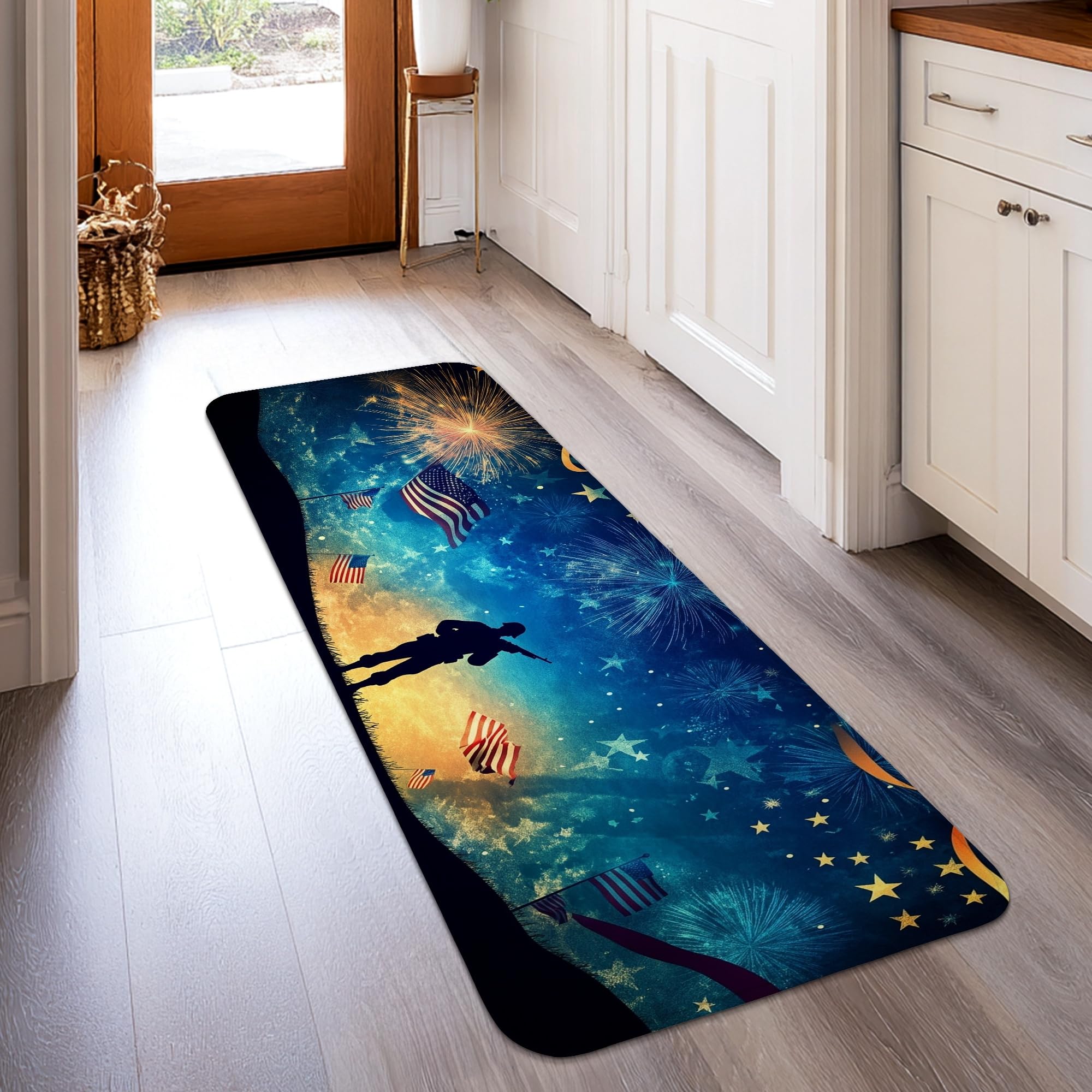 Tapis de couloir soldat haut de gamme avec bordure éponge absorbante
