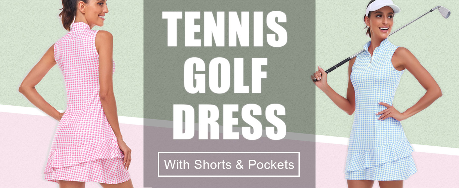 Amazon.com: Viracy Golf Dresses for Women Cute Womens Tennis Dress with  Inner Shorts, Pockets Sleeveless Zip Up Lightweight Quick Dry Golf Outfits  Black Marble-XS : Clothing, Shoes & Jewelry