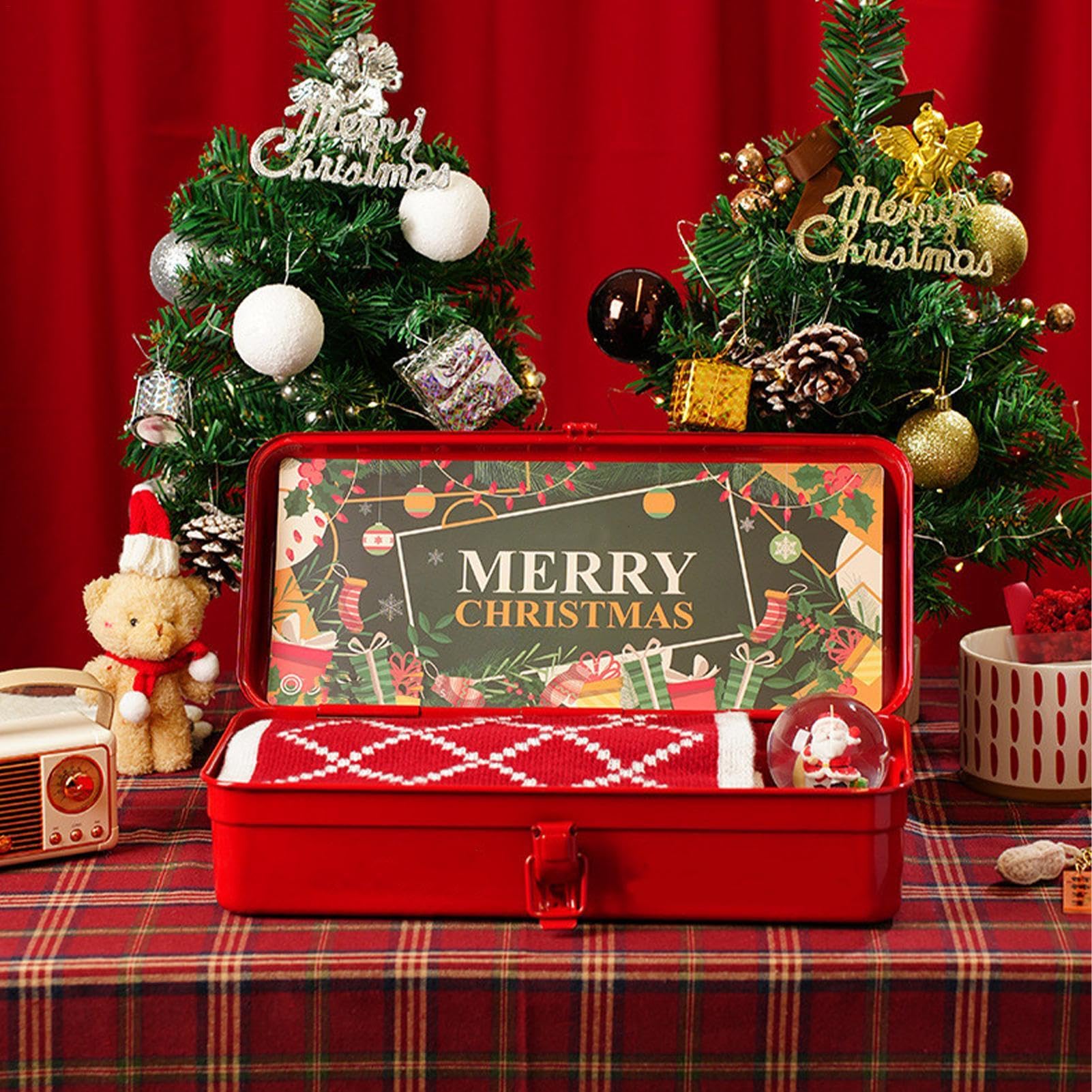 Boîtes de Noël en métal, boîtes de rangement carrées en métal, boîte de rangement en métal, boîte de rangement pour parfum, bougies parfumées, boîte de rangement pour, boîte de rangement pour