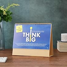Purestory Think Big | Desk Calendar 2026 With Quotes | Standing Table | Home and Office Desk Calendar | Monthly Grid View | Desks Calendars 2026 Planner and Organizer