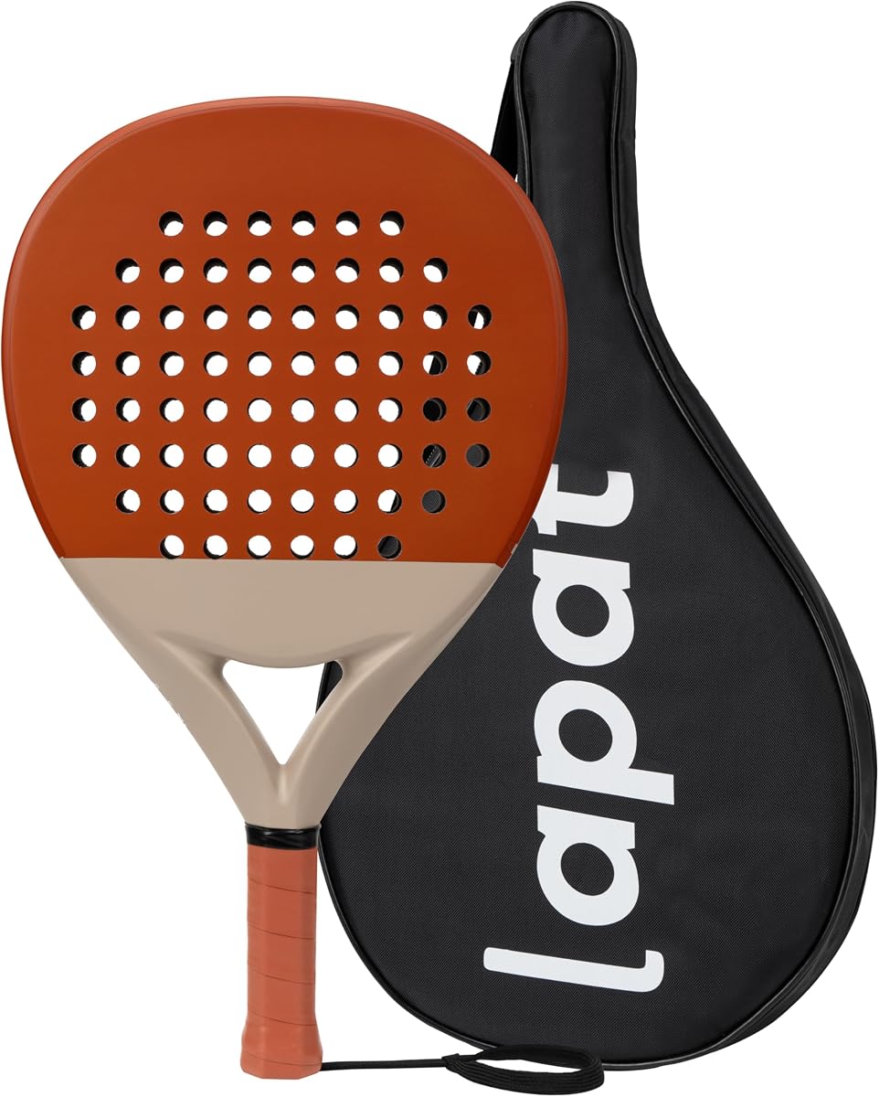 Pala de Pádel con Funda - Superficie de Carbono con Memory Foam EVA - Palas de Pádel Ligeras - Tenis POP