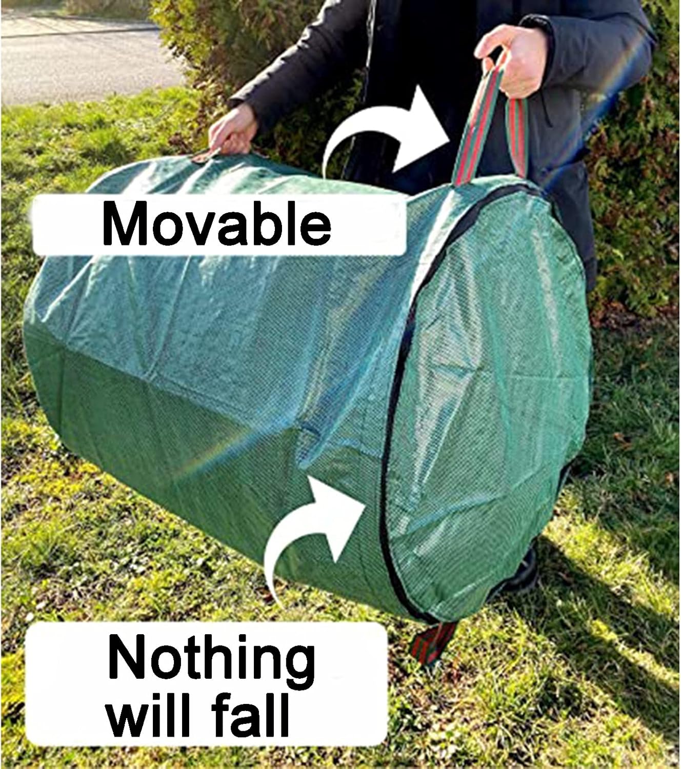 DINGFAN Collapsible Camp Trash Can Garden Waste Bags with Handles- Reusable Pop Up Garden Bin,Yard Waste Bags for Camping,Garden,Hiking,Picnics and Outdoor (Size : 272L 67cm x 76cm)