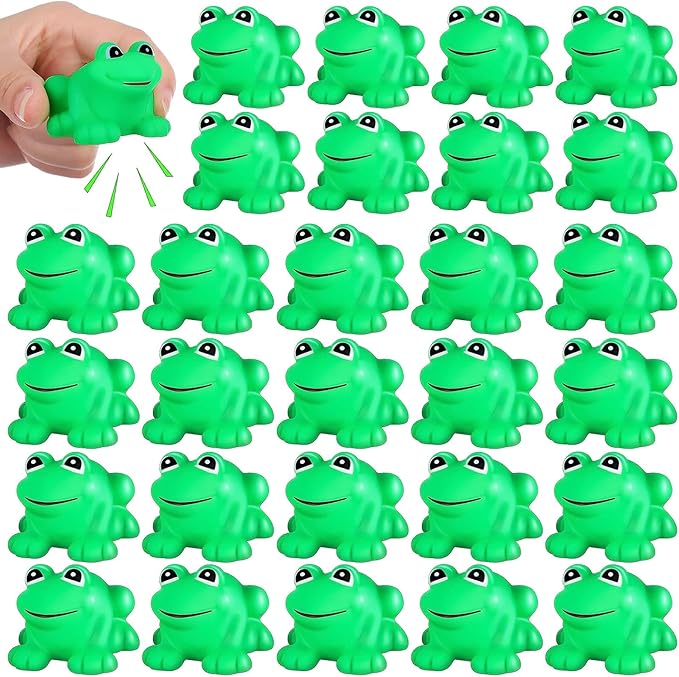 kymqlyw 20 Pcs Rubber Frog Squeak and Floating Bulk Frog