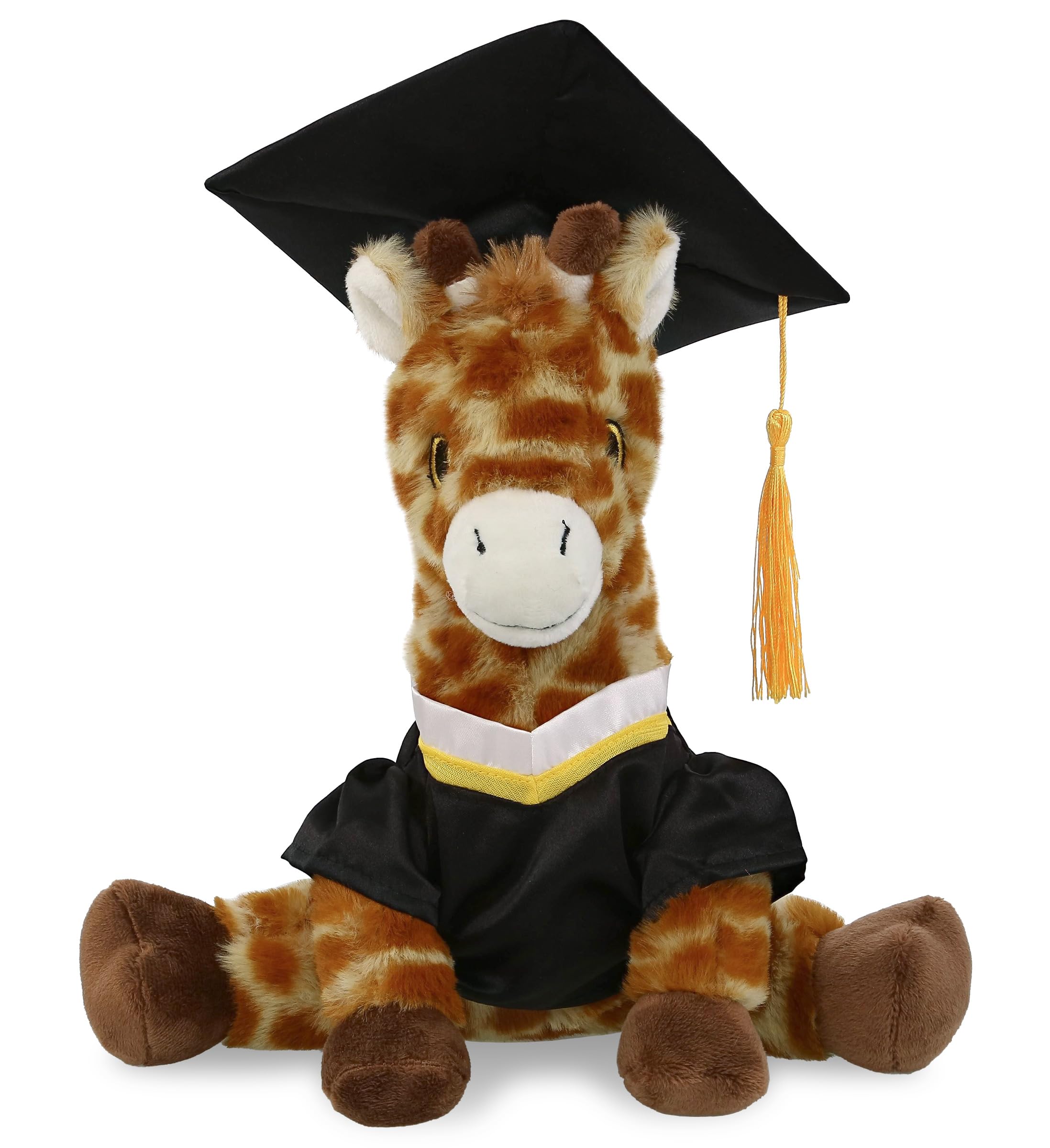 DolliBu Giraffe Graduation Plush Toy - Super Soft Giraffe Plush Graduation Stuffed Animal Dress Up with Graduation Gown and Cap with Tassel Outfit -
