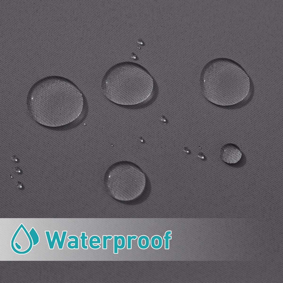 NICETOWN Outdoor Patio Curtains Waterproof with Self-Stick Tab Top, UV Protectant Thermal Insulated Blackout Outdoor Drapes for Public Divider Extra Long Curtains, 2 Pieces, W52 x L96, Grey - 5